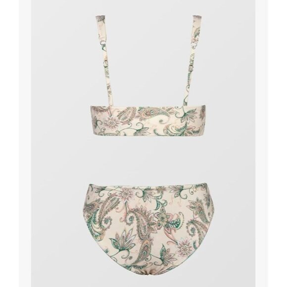 Cupshe Women's Enamel Paisley Fringe Bralette & Reversible Hipster Bikini Set XL - Picture 7 of 12